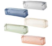 5 Pieces Of Mesh Storage Bags, Transparent Mesh Bags, Large Capacity Storage Bags, Portable Storage Bags, Stationery Bags, Cosmetic Bags