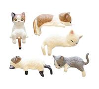 5 Pieces Of Mini Cat Ornaments, Cute Cartoon Cat Decorations, Small Car Screen Ornaments, Creative Car Decorations, Cute Mini Animal Ornaments