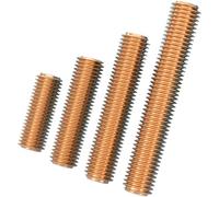 5 Pieces Of Red Copper Threaded Rods, M10 Pitch, 70 Mm Long, For anchor bolts, clamps, hangers, U-bolts and more.