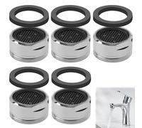 5 Pieces of Tap Filter,Tap Aerator Replacement Insert,Faucet Aerator,with a Free Gasket,Wear-Resistant and Durable,Delicate Water Discharge,Prevent Water Splashing,Wide Range of Applications (24mm)