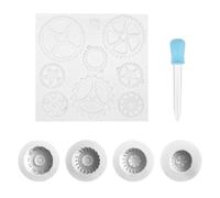 5 Pieces of Tire Molds, 1 Piece of Dropper, 3D Silicone Mold, DIY Dessert Cake Candy Accessories, Baking Mold