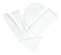 5 Pieces Optical Experiment Glass Lens Set for Physics Teaching Tools, Including Semicircular, Triangular, and Rectangular Lenses for Science Education and Optics Laboratory Use