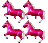 5 Pieces Pink Horse Balloons Aluminum Foil Horse-Shaped Balloons Westeren Cowgirl Themed Balloon for Birthday Baby Shower Cowboy Party Decorations, 30 Inches