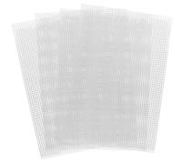 5 Pieces Plastic Mesh Canvas Sheets for Embroidery Crafting, Plastic Needlepoint Canvas, Fursuit Eye Mesh for Crafts DIY, Knit Crochet Projects?Cross-Stitch, Bag Making(White)