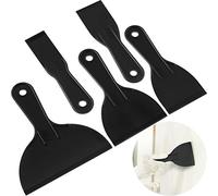 5 Pieces Plastic Putty Knife Set Flexible Paint Scrapers Tool for Spackling, Patching, Decals, Wallpaper, Baking, Wall, Car Putty and Painting (Black, Size Set 2)