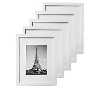 5 Pieces PVC Photo Frame Plastic Light Horizontal Vertical Hanging Modern Wall Decoration (White)