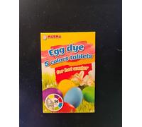 5 Pieces, Red, Purple, Yellow, Green, Blue, Warm Colours, Dye Tablets, Eggs, Easter, Multicoloured