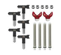 5 Pieces Reversible Airless Paint Sprayer Nozzle Tips, Airless paint spray sprayer tip guard nozzle seat, Airless Spray Gun Filter Replace for Sprayer Spraying Machine (211, 313, 415, 517, 623)