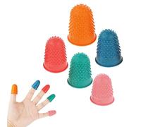 5 Pieces Rubber Thimbles for Finger Tips Protection,5 Sizes and Colors Reusable Finger Protectors,Rubber Finger Thimbles for Money Counting Writing Sorting Task