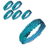 5 Pieces Sequin Headband Glitter Blue Sport Head Band Sparkle Elastic HeadBand For Adult Fitness,Party,Performance