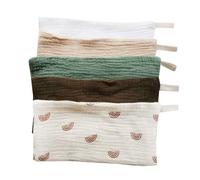 5 Pieces Set 4 Ply Square Baby Towel, Soft and Breathable Burp Cloth, Drooling Bibs for Newborns, Small Handkerchief for Toddlers, Absorbent