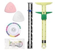5 Pieces Sewing Gauge Measuring Tool Set 5-in-1 Sliding Gauge Measuring Sewing Ruler Fabric Quilting Ruler T-Shaped Hemming Tool for Quilting Knitting Crafting Beginner Supplies Machine Accessories