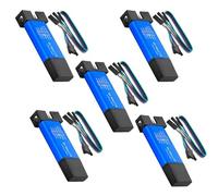 5 Pieces ST-Link V2 Programming Device Emulator Downloader (Random Colour) with Wires, for STM8 and STM32, Aluminium Housing Compatible with Arduino, Mini Debugger and Programming Emulator