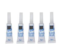 5-Pieces Super Glue, Each 3 Gram, Strong All Purpose Adhesive, Instant Super Glue for Various Materials, Ultra Strength, Multipurpose Instant Glue, Easy to Use Clear Glue