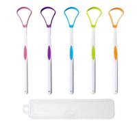 5 Pieces Tongue Scraper Cleaner for Adult & Kids, Colorful Plastic Tongue Brush Oral Care Scrapers Kits for Fresh Breath Mouth Health Cleaning Accessory