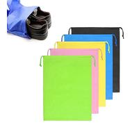 5 Pieces Travel Drawstring Shoe Bags,Travel Non-Woven Shoe Packing Organizers Tote Bags Drawstring,Universal Portable Non-Woven Shoe Packing Clothes Bag for Men Women Daily Home Travel Use (5colors