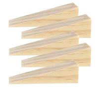 5 Pieces Triangular Wedges, Wooden Block Door Stop, Anti-Slip Door Stop, Furniture Accessories, Wall Protector