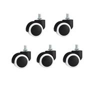 5 Pieces Universal Silent Wheels 10mm 11mm 2 Inch Casters for Office Chair Heavy Duty Screw On Design Fur Replacement Wheels (White)