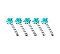 5 Pieces Versatile Sturdy Alloy Nose Jewelry Set Includes L Shape Studs And Hoops With CZ Designs Stylish Outfits Comfortable Nose Studs