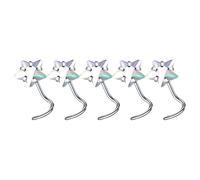 5 Pieces Versatile Sturdy Alloy Nose Jewelry Set Includes L Shape Studs And Hoops With CZ Designs Stylish Outfits Comfortable Nose Studs
