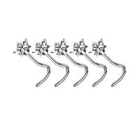 5 Pieces Versatile Sturdy Alloy Nose Jewelry Set Includes L Shape Studs And Hoops With CZ Designs Stylish Outfits Comfortable Nose Studs