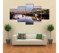 5 Pieces Wall Art Canvas Prints Newcastle Upon Tyne Picture Painting Modern Stretched Framed Wall Artwork for Bathroom Home Office Decor