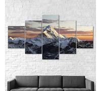 5 Pieces Wall Canvas Mountains Mountain Scenery 5 Panels Canvas Prints Image Artwork Painting Wall Pictures For Living Room Hotel Restaurant Office Home Decor Poster Wall Art Mural 175 X 80-5H5Q-Z3T0