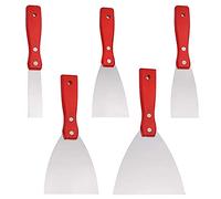 5 Pieces Wallpaper Scrapers Set, Wallpaper Scraper Wood Handle, Stainless Steel Wallpaper Scraper, Various Sizes, Comfortable Grip, for Spackling, Patching, Painting, Stucco, Putty, Decals