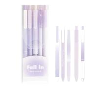 5 Pieces Water Based Push Pen, Dry Design for Work, Purple