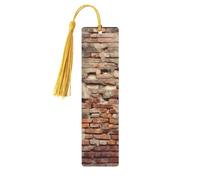 5 Pieces Wood Bookmark for Men Women Ancient Worn Brick Wall Wooden Bookmarks Unique Handmade Book Marks with Tassel Pendant Craft Bookmark for Book Lovers Birthday Teachers Gift