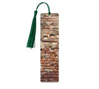 5 Pieces Wood Bookmark for Men Women Ancient Worn Brick Wall Wooden Bookmarks Unique Handmade Book Marks with Tassel Pendant Craft Bookmark for Book Lovers Birthday Teachers Gift