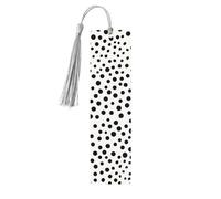 5 Pieces Wood Bookmark for Men Women Black Dot Wooden Bookmarks Unique Handmade Book Marks with Tassel Pendant Craft Bookmark for Book Lovers Birthday Teachers Gift