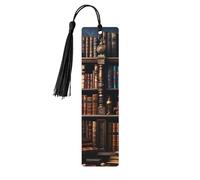 5 Pieces Wood Bookmark for Men Women Books on The Bookshelf Wooden Bookmarks Unique Handmade Book Marks with Tassel Pendant Craft Bookmark for Book Lovers Birthday Teachers Gift