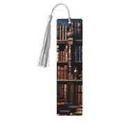 5 Pieces Wood Bookmark for Men Women Books on The Bookshelf Wooden Bookmarks Unique Handmade Book Marks with Tassel Pendant Craft Bookmark for Book Lovers Birthday Teachers Gift