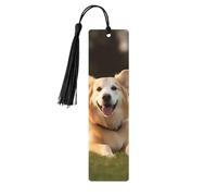 5 Pieces Wood Bookmark for Men Women Dog on the Lawn Wooden Bookmarks Unique Handmade Book Marks with Tassel Pendant Craft Bookmark for Book Lovers Birthday Teachers Gift