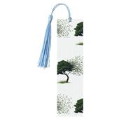 5 Pieces Wood Bookmark for Men Women Personalized Wooden Carving Book Mark with Tassel Pendant Big Tree Blowing in The Wind Bookmark for Book Lovers Birthday Present Students Teachers Gift