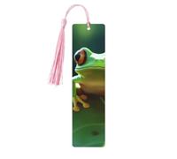 5 Pieces Wood Bookmark for Men Women Personalized Wooden Carving Book Mark with Tassel Pendant Cute Frog Bookmark for Book Lovers Birthday Present Students Teachers Gift