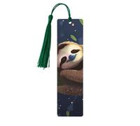 5 Pieces Wood Bookmark for Men Women Sloth Lazy Wooden Bookmarks Unique Handmade Book Marks with Tassel Pendant Craft Bookmark for Book Lovers Birthday Teachers Gift