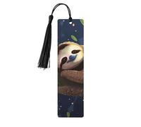 5 Pieces Wood Bookmark for Men Women Sloth Lazy Wooden Bookmarks Unique Handmade Book Marks with Tassel Pendant Craft Bookmark for Book Lovers Birthday Teachers Gift