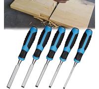 5 Pieces Wood Chisel Set Wood Carving Hand Chisel Tool Set with High Carbon Steel Blade and High Impact Wood Handle for (Size:5 Set)