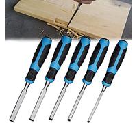 5 Pieces Wood Chisel Set Wood Carving Hand Chisel Tool Set with High Carbon Steel Blade and High Impact Wood Handle for (Size:5 Set)