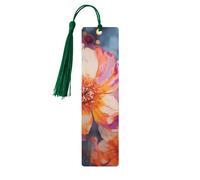 5 Pieces Wooden Bookmark for Men Women Bright Flowers Book Markers Unique Handmade Book Marks with Tassel Pendant Craft Wood Bookmark for Teachers Birthday Gift