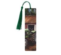 5 Pieces Wooden Bookmark for Men Women Tractor on The Farm Book Markers Unique Handmade Book Marks with Tassel Pendant Craft Wood Bookmark for Teachers Birthday Gift