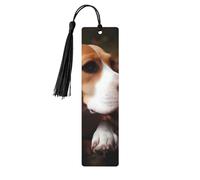 5 Pieces Wooden Bookmarks for Men Women Cute Bookmarks Beagle Unique Handmade Tassel Hanging Bookmark Wooden Bookmark Teacher Birthday Gift