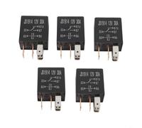 5 Pin 30A 12V Car Relay For Automotive Applications, Air Conditioning Compressor, Starter, Headlights, Horns, Fans - 5 Pack