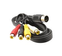 5 Pin Din 180 Degree to 4 x RCA Phono Female Sockets Red Cable 1.2m