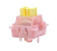 5-Pin Linear Mechanical Switch 40±10gf Actuation, Pink Housing with Yellow Stem, 3.3mm Travel, MX-Compatible, 50M Click Lifespan(110PCS)