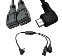 5 Pin Male to 2 Female Y Splitter Cable, 2 in 1 Adapter Charging Data Cord, Splitter & USB Cable Middle 30cm