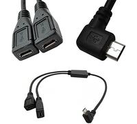 5 Pin Male to 2 Female Y Splitter Cable, 2 in 1 Adapter Charging Data Cord, Splitter & USB Cable Middle 30cm