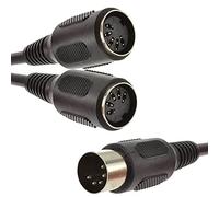5 Pin MIDI DIN Y Splitter Cable Adapter 1 x Male Plug to 2 x Female Sockets 20cm